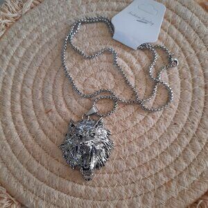 Wolf Pendant Gothic Pendant Necklace - Stainless Steel, NEW!